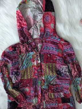 Emery Rose Patchwork Multicolor Shacket